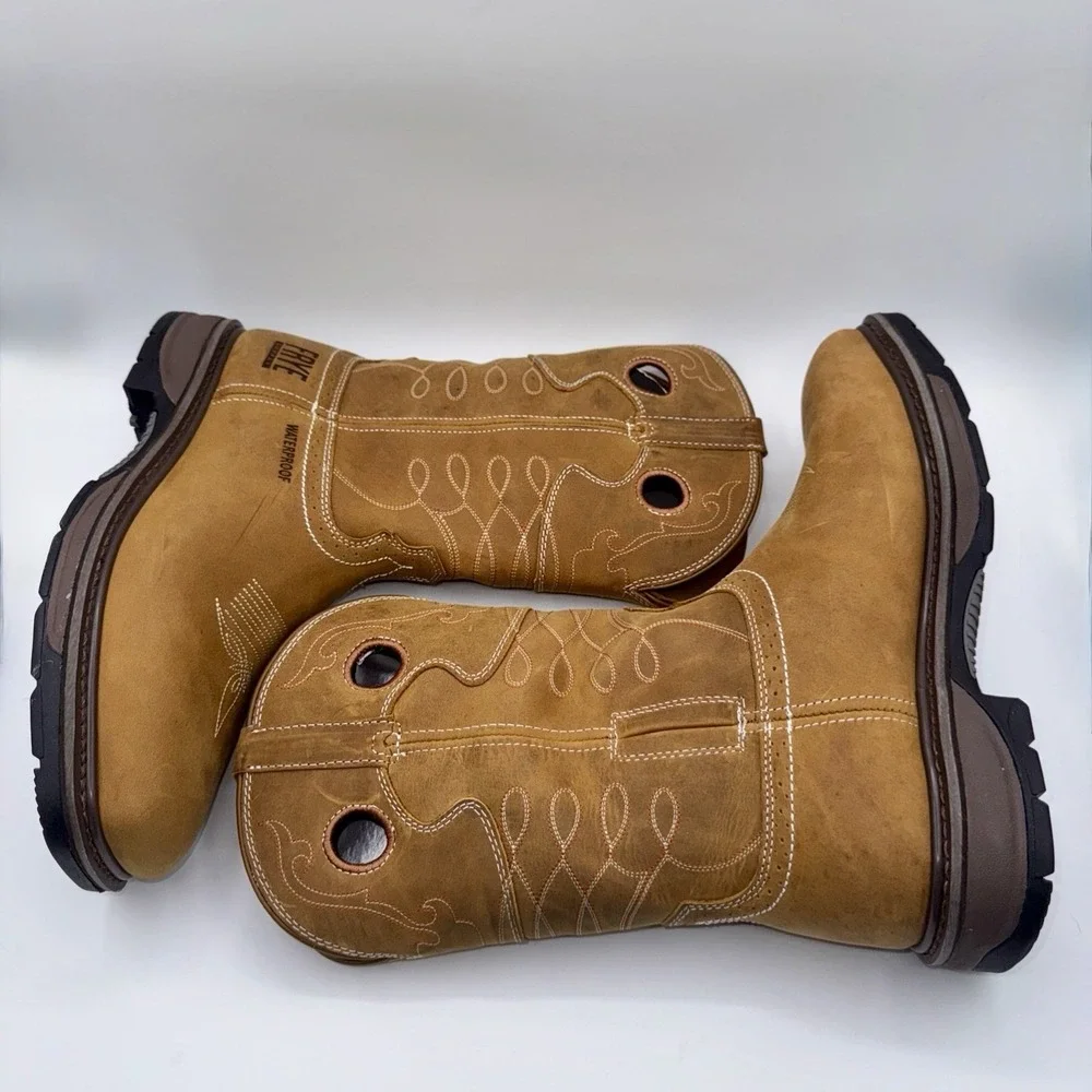 Frye Supply Safety Crafted Waterproof Boots Men's Size 10 W Wide Brown Steel Toe